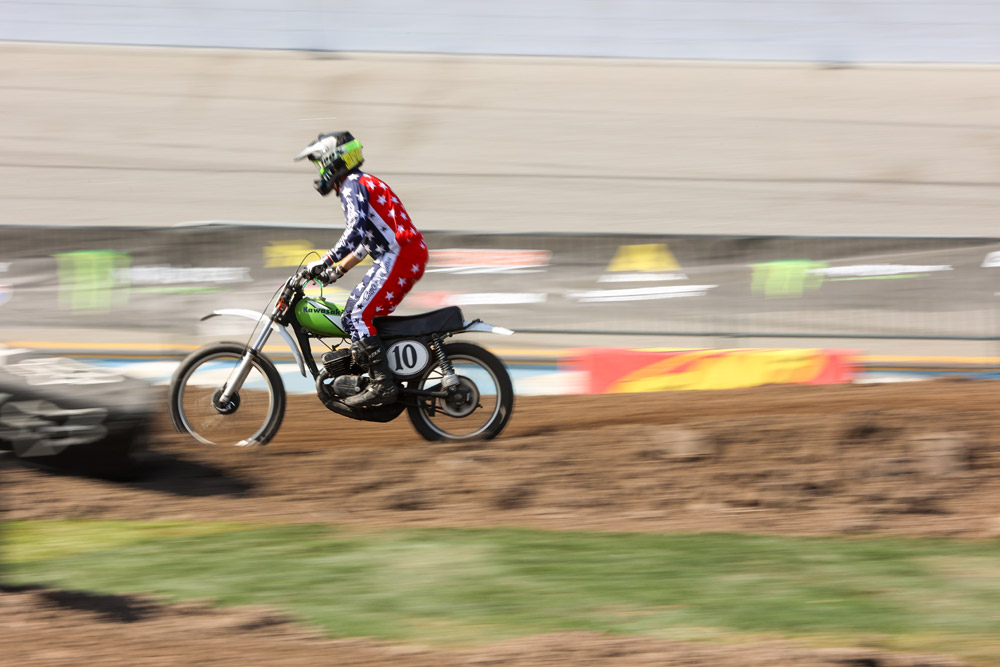 1974 rotary-valve Kawasaki KX125 at 2025 Daytona Vintage Day