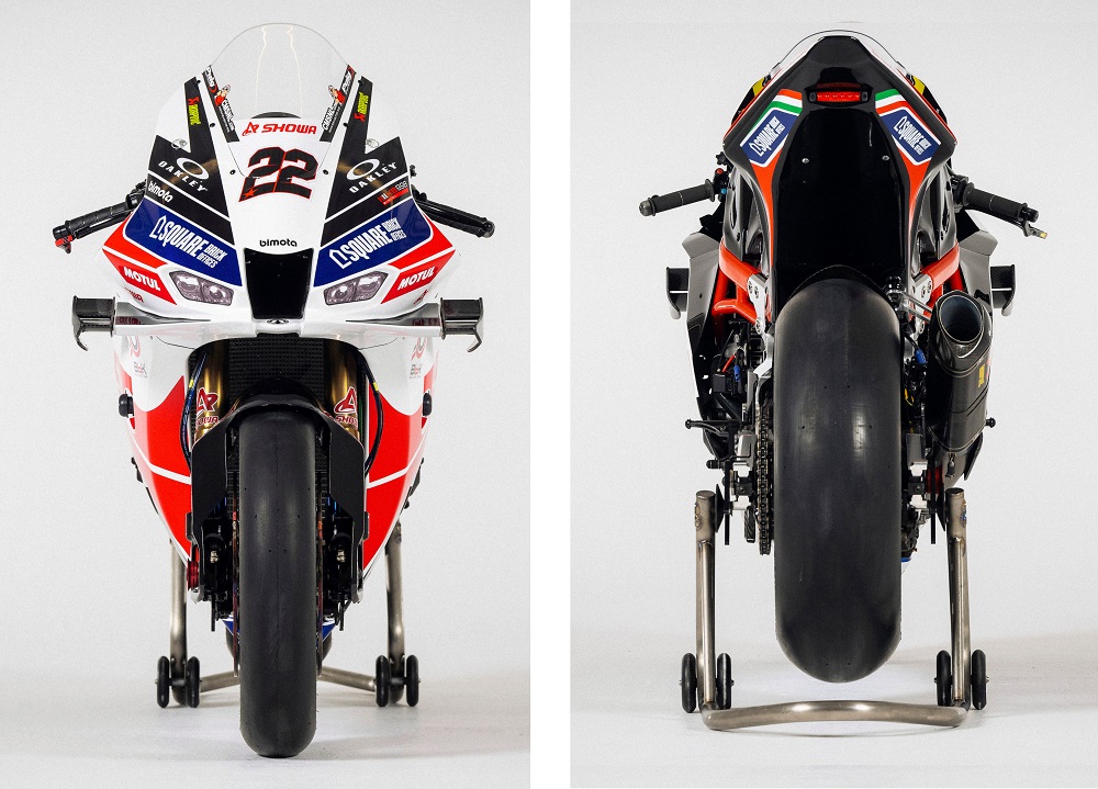 Bimota by Kawasaki Racing 2025 KB998 Rimini Racebike front and rear view