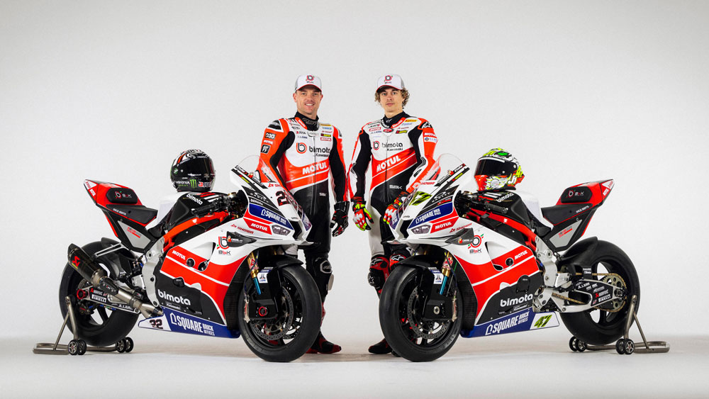 Bimota by Kawasaki Racing Team Alex Lowes and Axel Bassani and KB998 racebikes