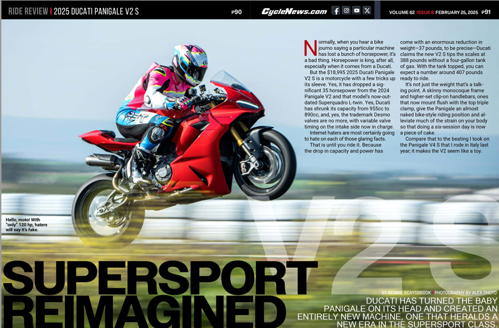 Cycle News Magazine 2025 Ducati Panigale V2 S Review Cycle News Magazine 2025 Ducati Panigale V2 S Review