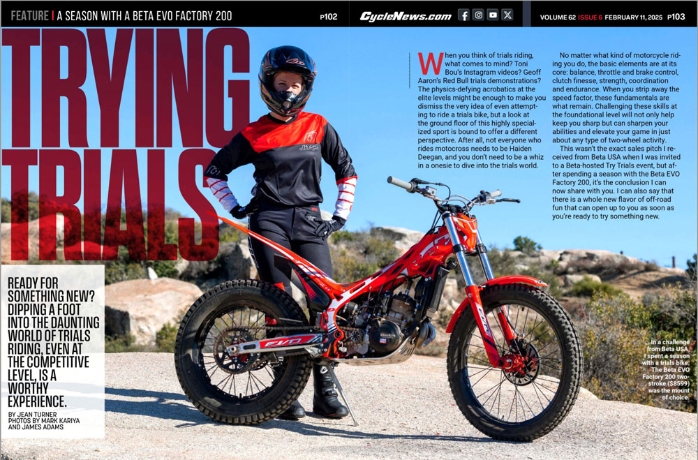 Cycle News Magazine Trying Trials with a Beta EVO Factory 200 Cycle News Magazine Trying Trials with a Beta EVO Factory 200