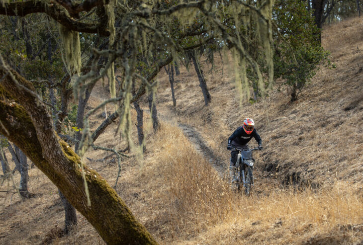 Don Amador on his 2024 Beta 390 doing a trail survey at the BLM’s Chappie Shasta OHV Area near Redding, California.