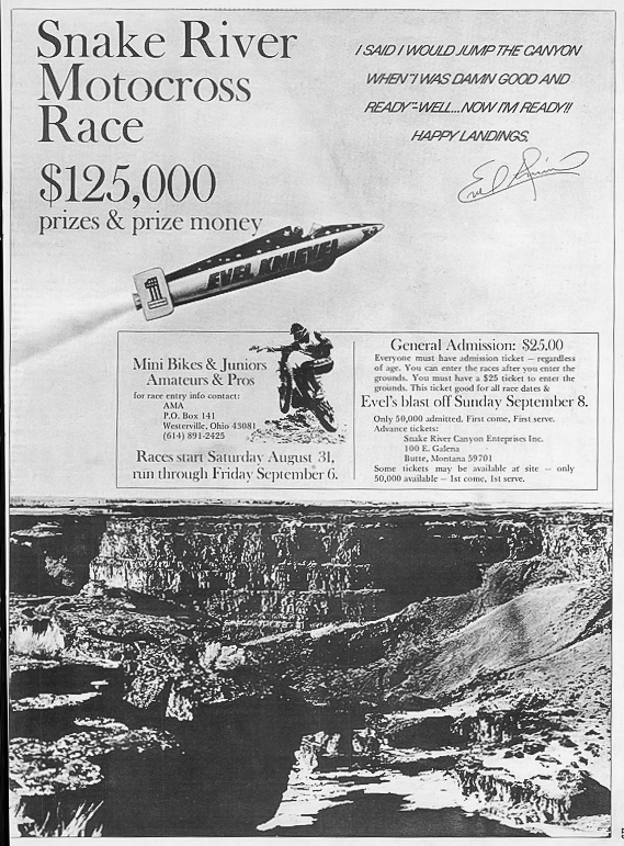 Evel Knievel Snake River MX Race 1974