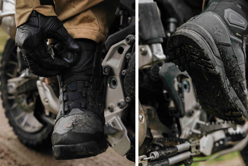 Fox Racing Defend Boots sole and BOA fit dial