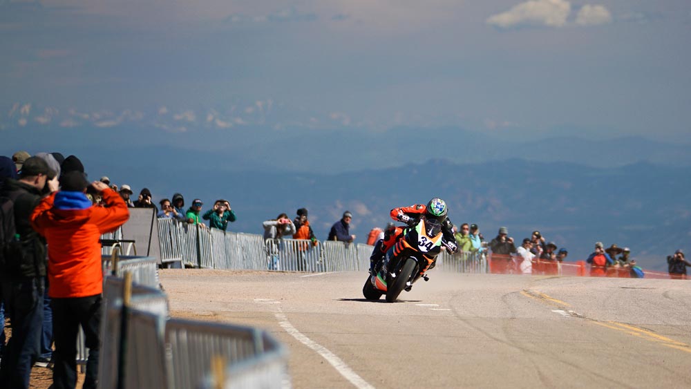 Rennie Scaysbrook with Aprilia 2019 Pikes Peak Hill Climb