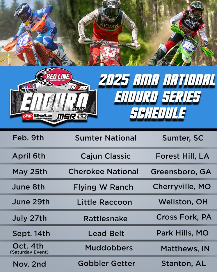2025 AMA National Enduro Series Schedule